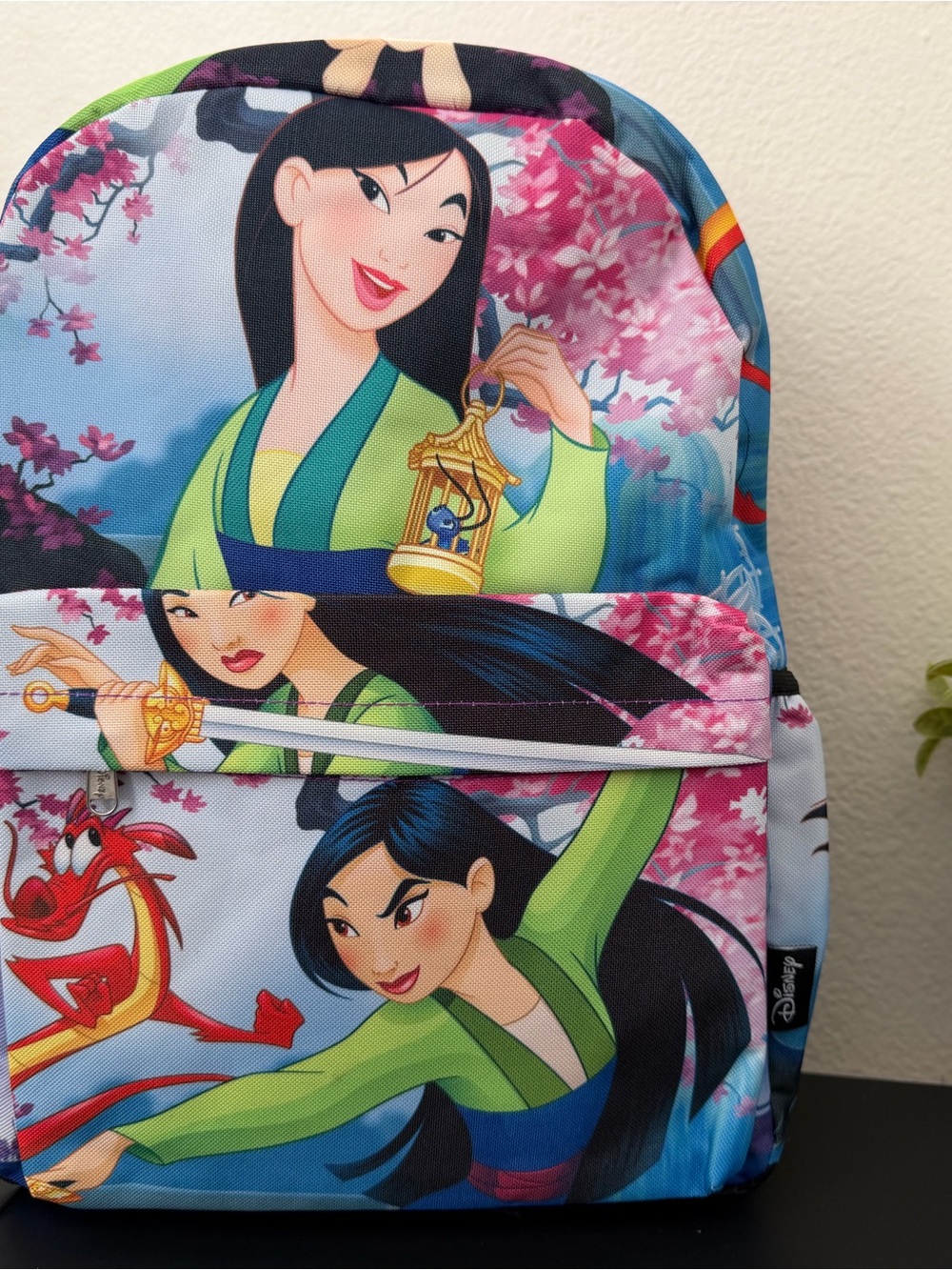 Disney Mulan Characters Backpack in Green, Blue, Pink